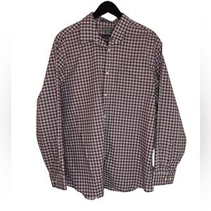 Eddie Bauer Red Plaid Long Sleeve Button-Up XL 100% Cotton